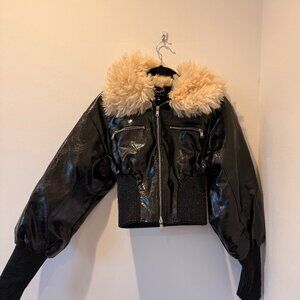 Generation Kiss fur lined bomber jacket